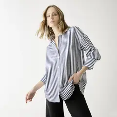 BASEMENT - Blusa Rayas Manga Larga Mujer