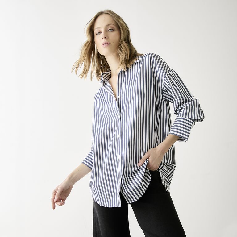 Blusa Rayas Manga Larga Mujer