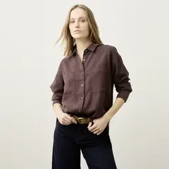 BASEMENT - Blusa Camisera Manga Larga Tencel Mujer