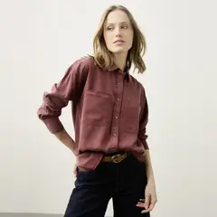 BASEMENT - Blusa Camisera Manga Larga Tencel Mujer