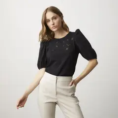 BASEMENT - Polera Manga Globo Mujer