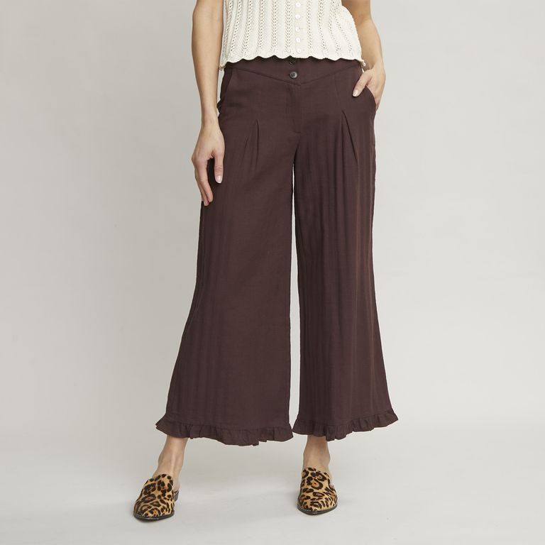 Pantalón Flare Tiro Alto Mujer