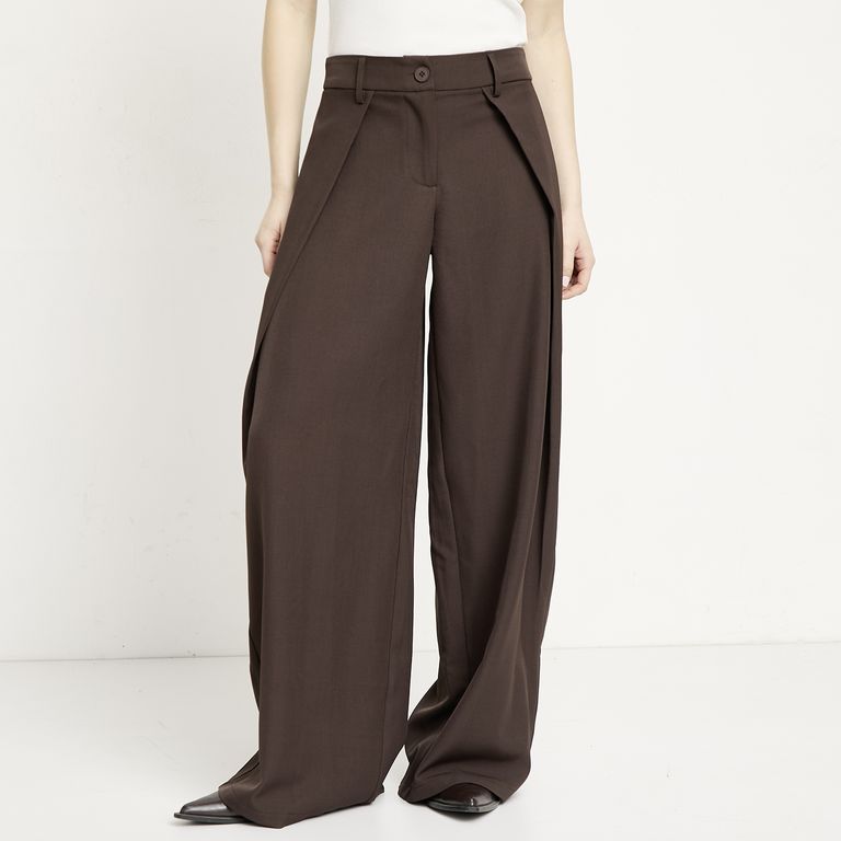 Pantalón Tiro Medio Wid Leg Mujer