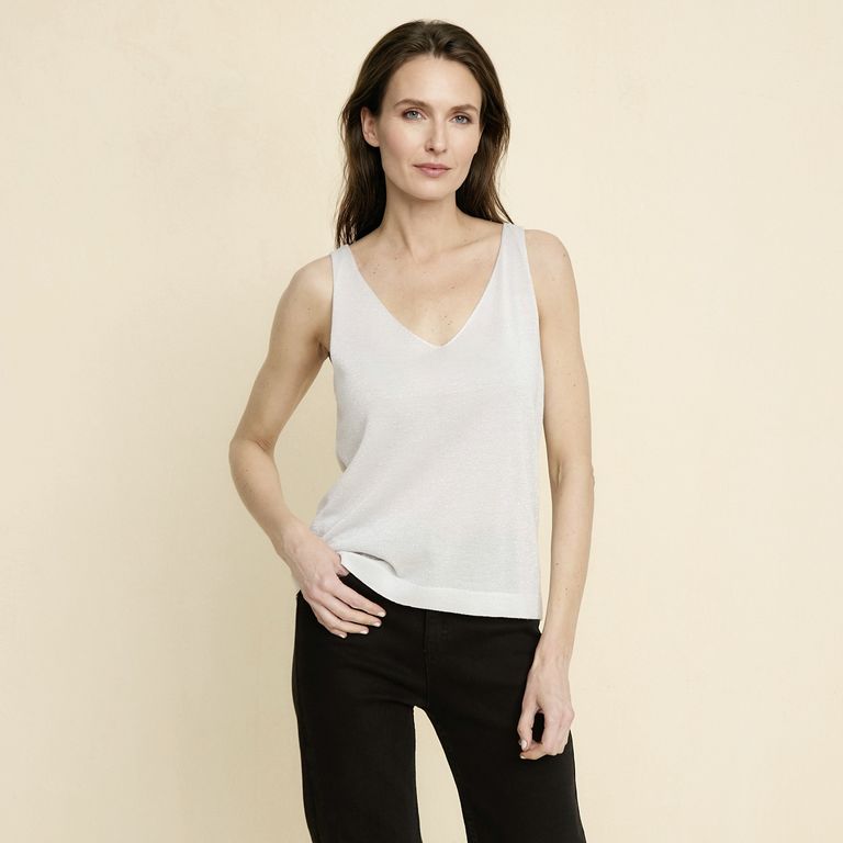Polera Brillos Sin Mangas Mujer