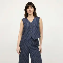 NEWPORT - Blusa Bordada Sin Mangas Mujer