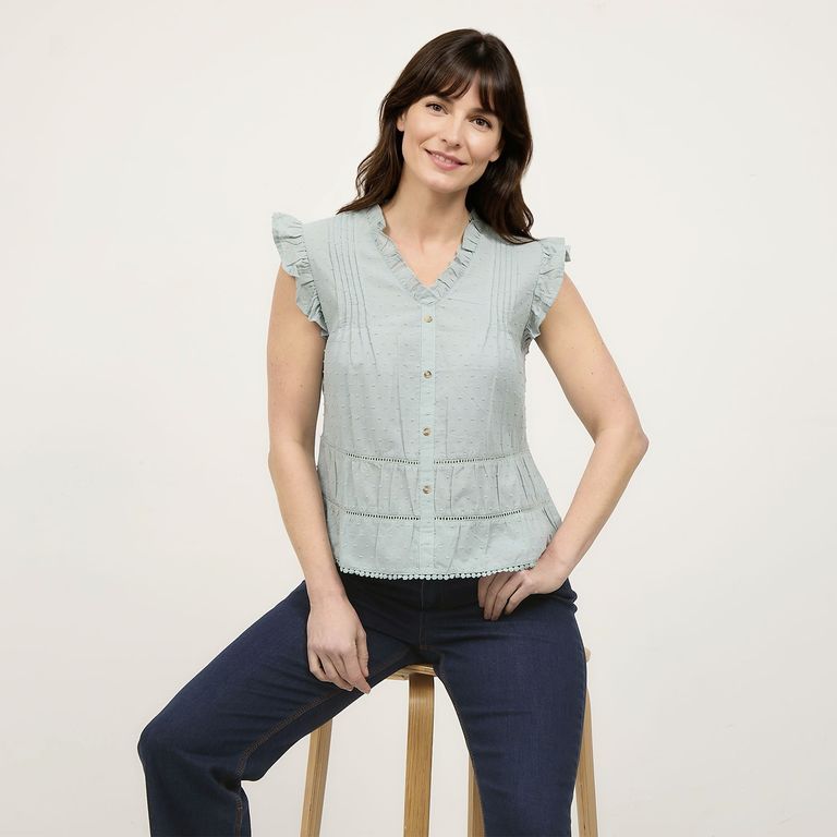 Blusa Manga Corta Mujer
