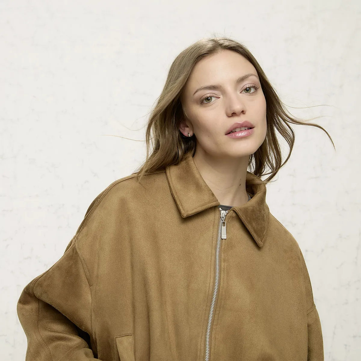 AMERICANINO - Chaqueta Efecto Gamuza Mujer Americanino