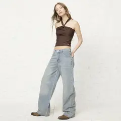 AMERICANINO - Jeans Baggy Full Tachas Mujer