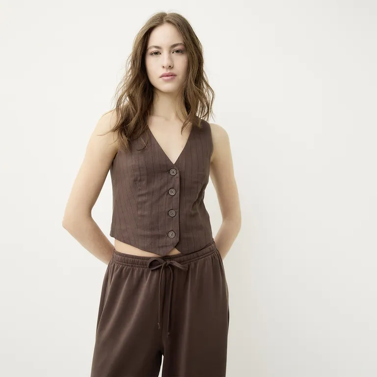 Blusa Con Lino Mujer