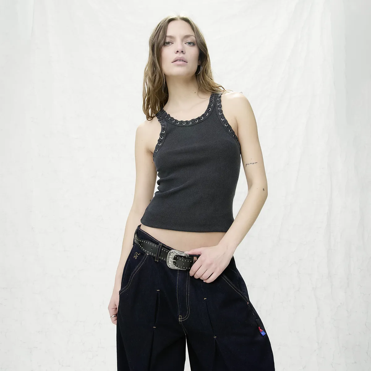AMERICANINO - Polera Ojetillos Mujer Americanino
