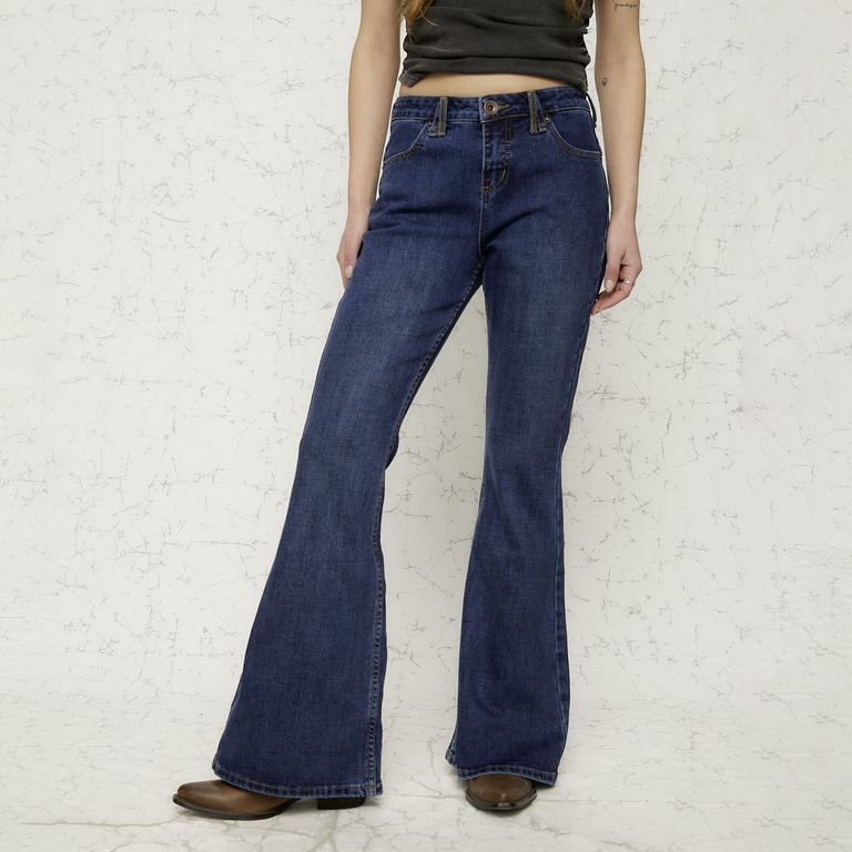 Jeans Tiro Bajo Super Flare Mujer