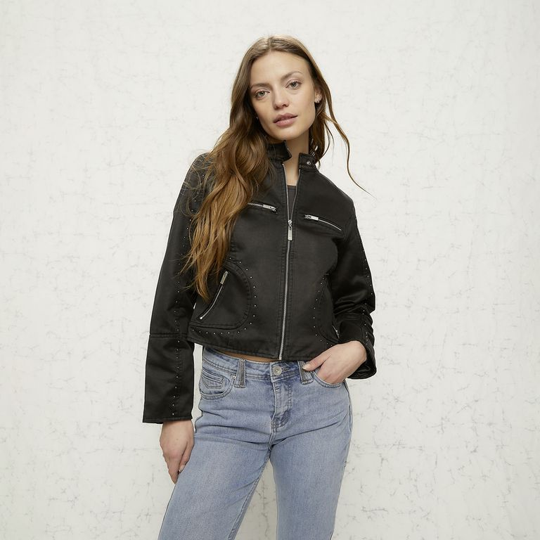 Chaqueta Con Tachas Mujeramericanino