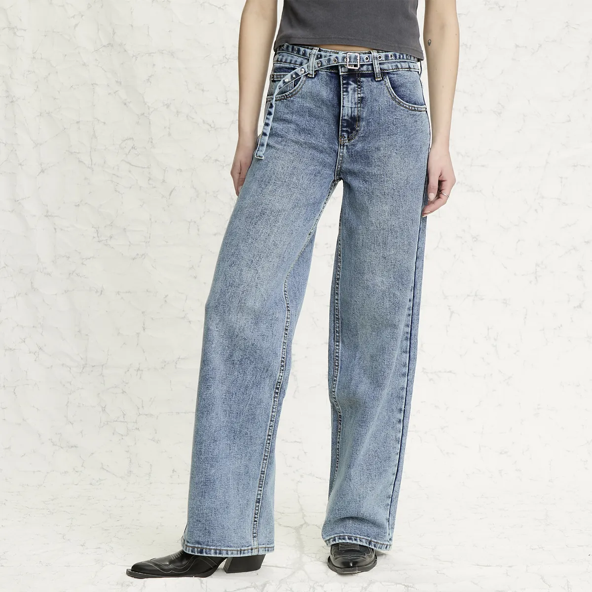 AMERICANINO - Jeans Straight Tiro Alto Mujer Americanino