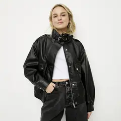 SYBILLA - Chaqueta Efecto Cuero Mujer