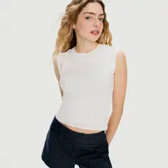 SYBILLA - Polera Manga Corta Layering Mujer