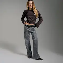 SYBILLA - Jeans Tachas Wide Leg Mujer