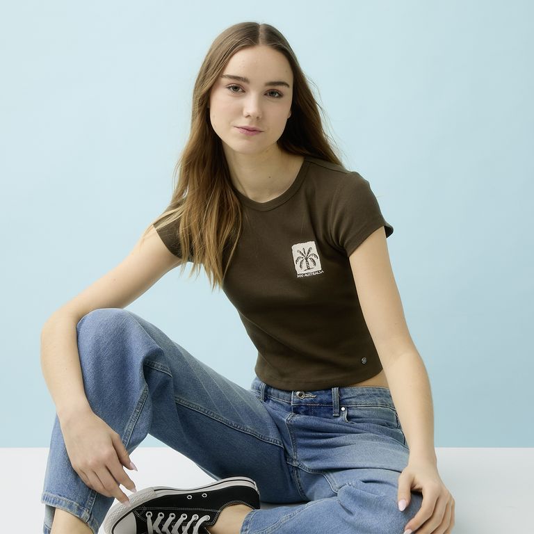 Polera Cropped 100% Algodón Orgánico Mujer
