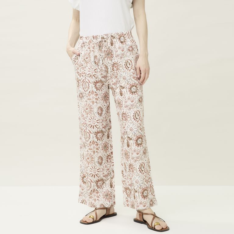 Pantalón Con Lino Mujer