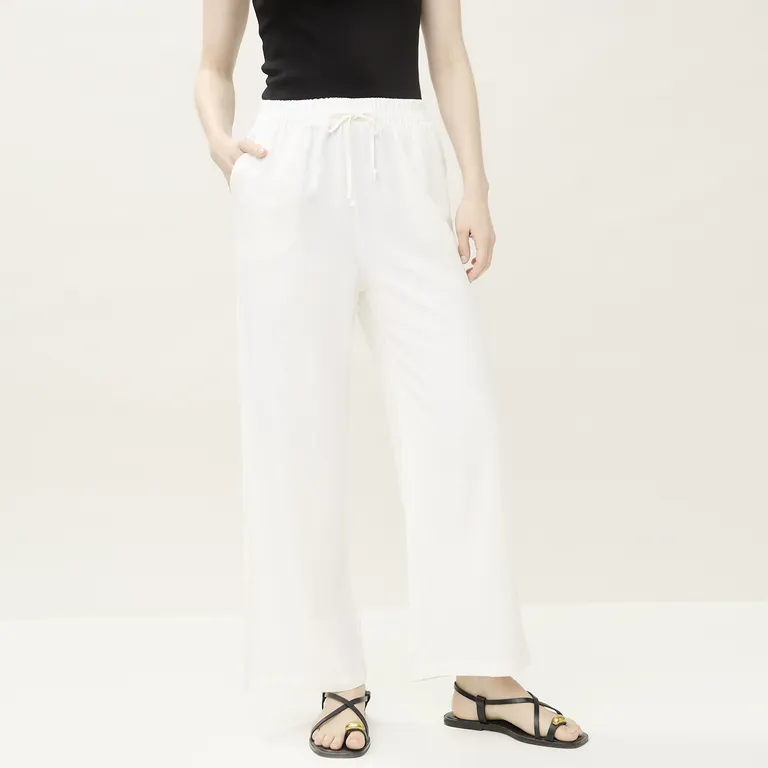 Pantalón Con Lino Mujer