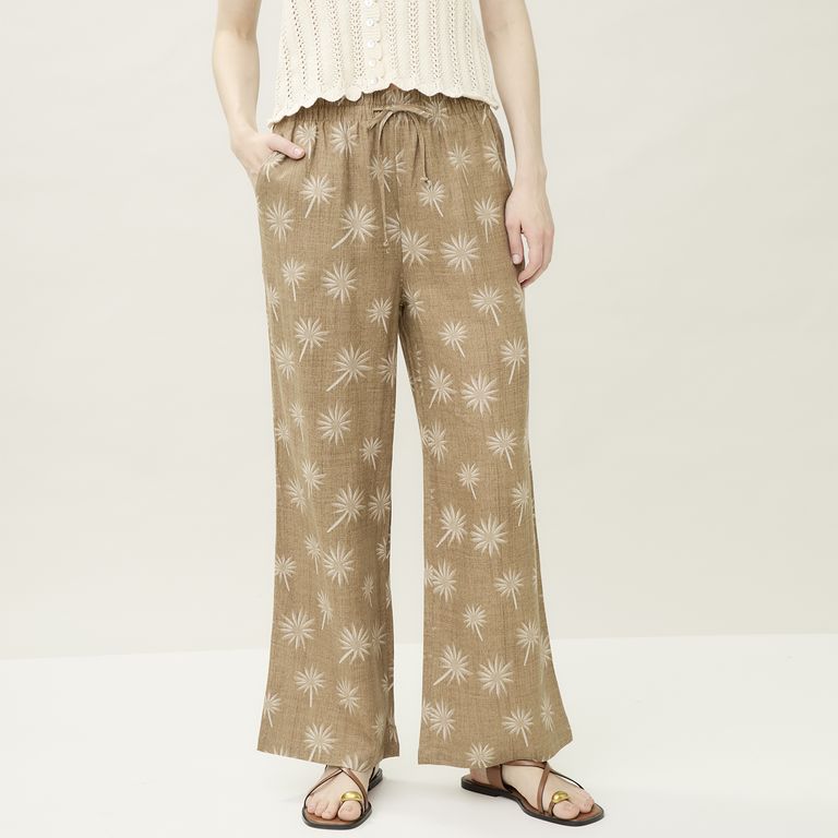 Pantalón Con Lino Mujer