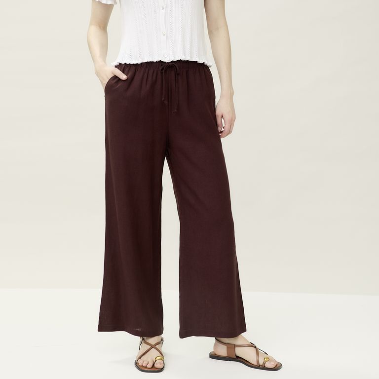 Pantalón Con Lino Mujer