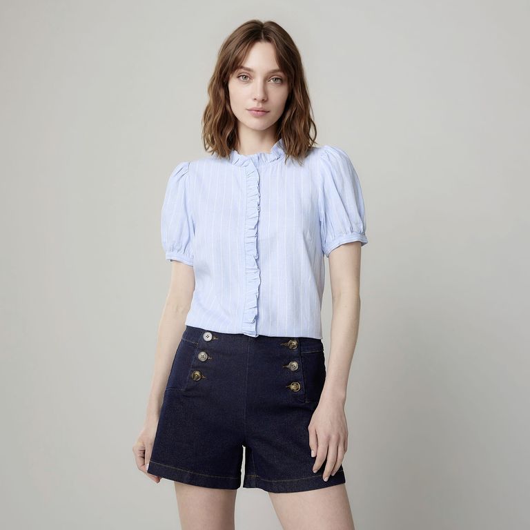 Blusa con Lino Mujer