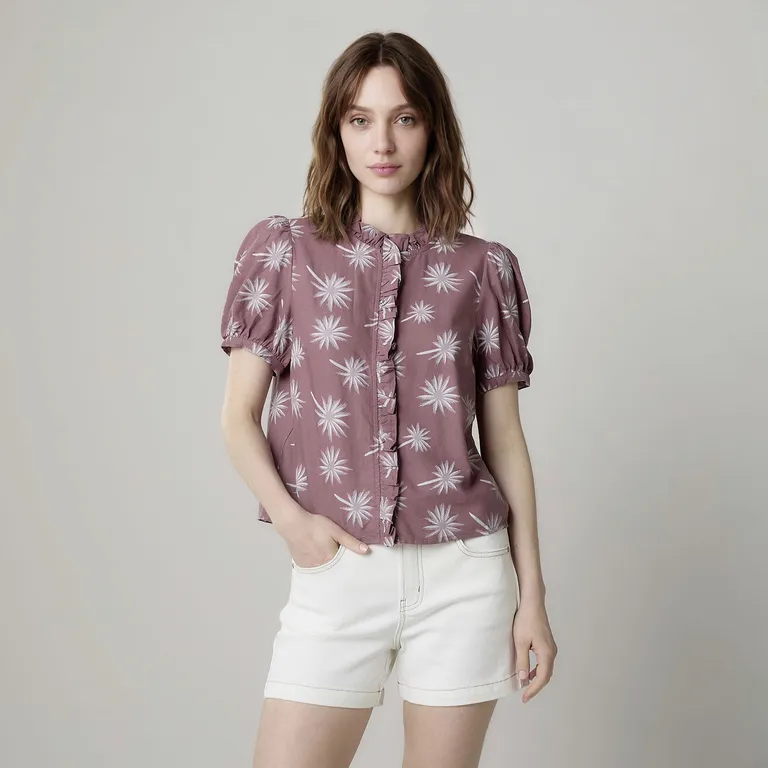 Blusa con Lino Mujer