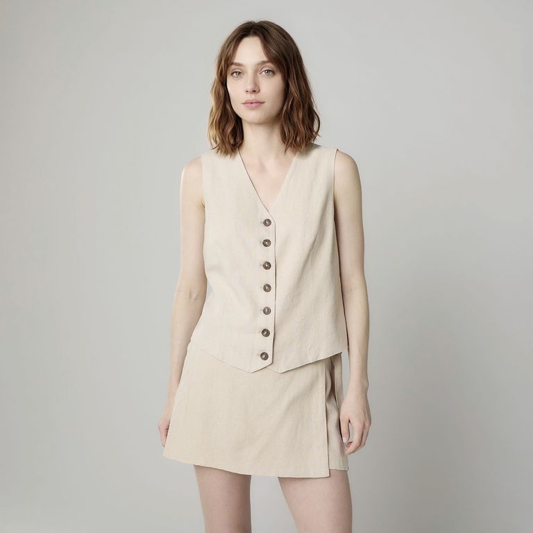 Vest con Lino Mujer