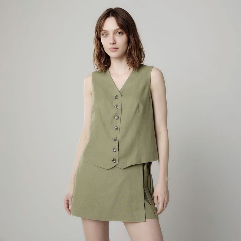 Vest con Lino Mujer