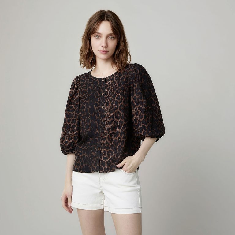 Blusa con Lino Mujer