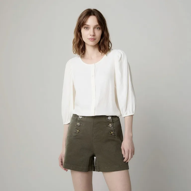 Blusa con Lino Mujer