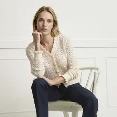 ELLE - Chaleco Punto Cuello V Mujer