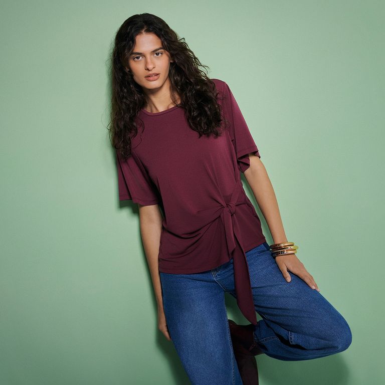Polera Básica Nudo Mujer