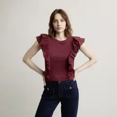 UNIVERSITY CLUB - Polera Vuelos Manga Corta Mujer
