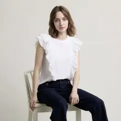 UNIVERSITY CLUB - Polera Vuelos Manga Corta Mujer