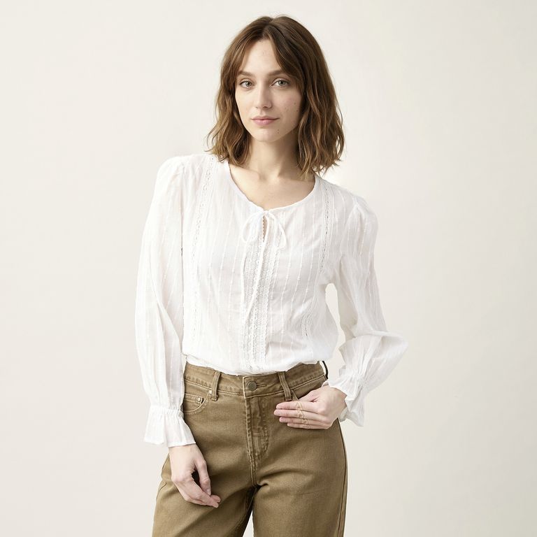 Blusa Encaje y Bordado Mujer