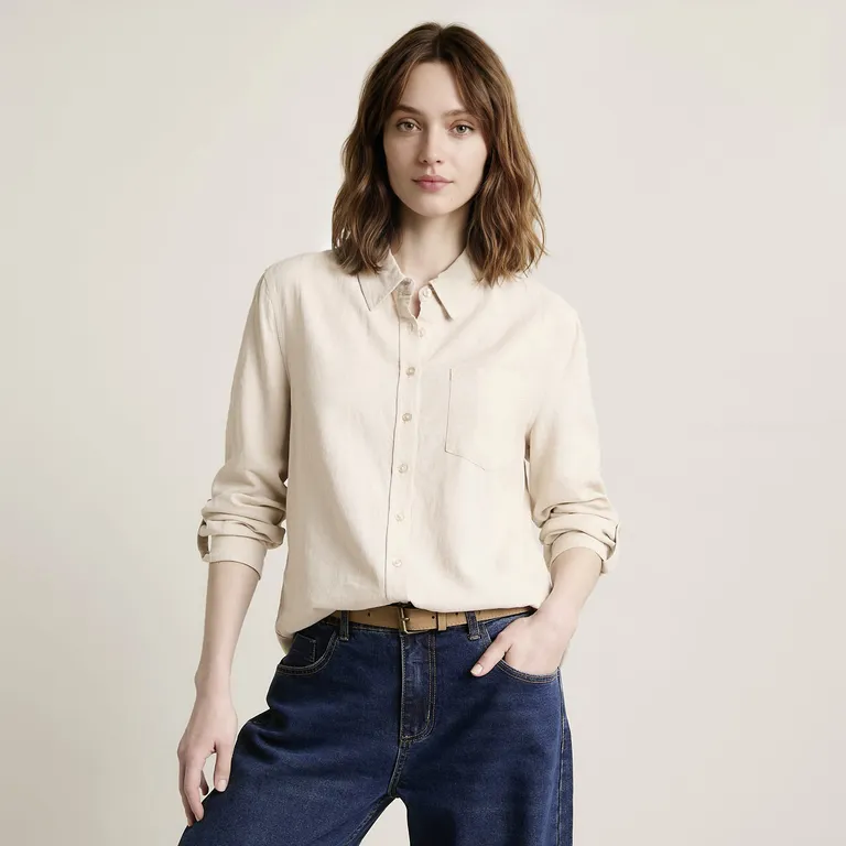 Blusa con Lino Mujer