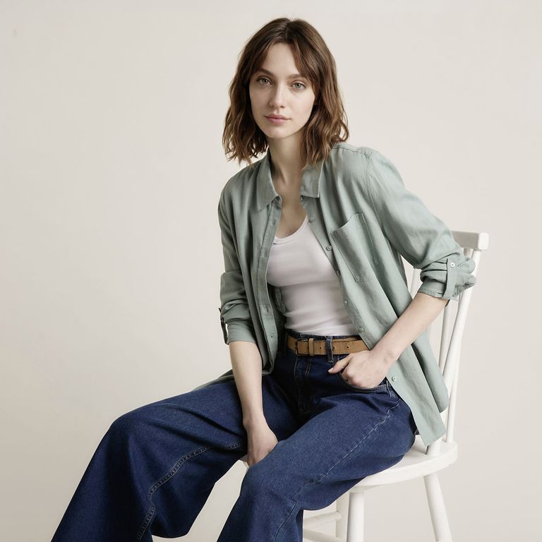 Blusa con Lino Mujer