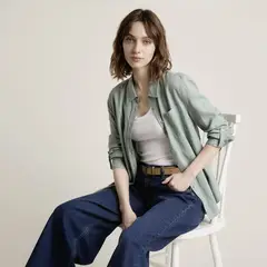 UNIVERSITY CLUB - Blusa con Lino Mujer