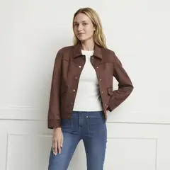 ELLE - Chaqueta Efecto Gamuza Mujer