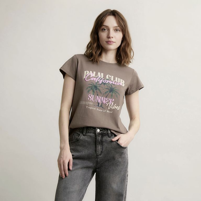 Polera Estampada 100% Algodón Mujer
