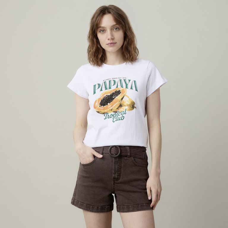Polera Estampada 100% Algodón Mujer