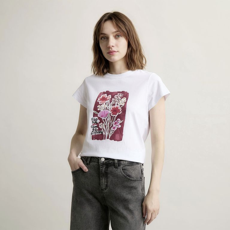 Polera Estampada 100% Algodón Mujer