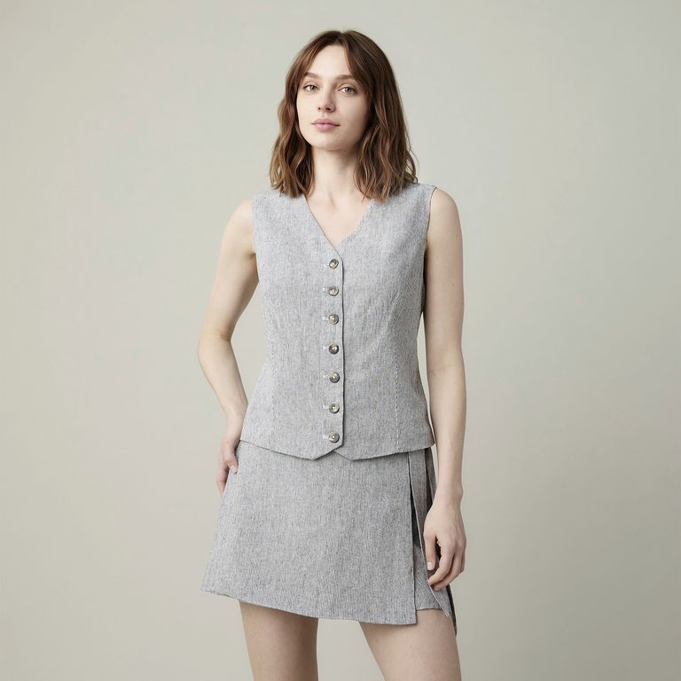 Vest con Lino Mujer