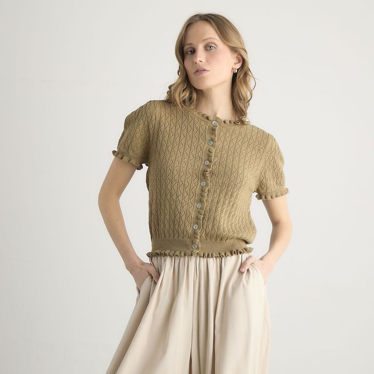 Polera Punto Manga Corta Mujer