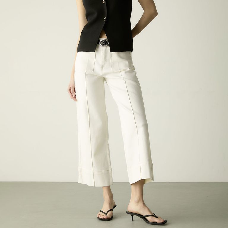 Jeans Wide Leg Tiro Alto Mujer