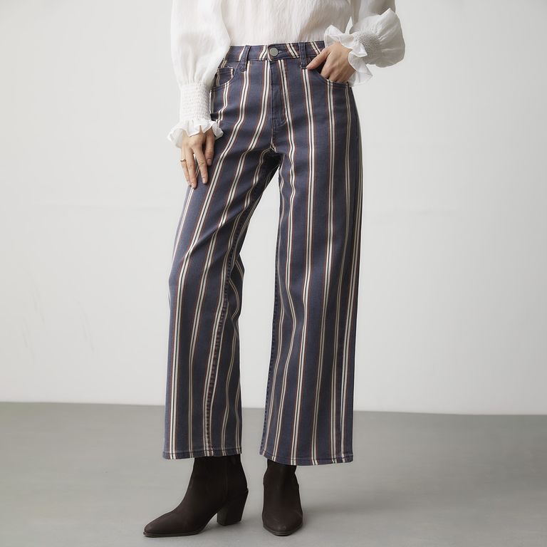 Jeans Straight Tiro Alto Mujer