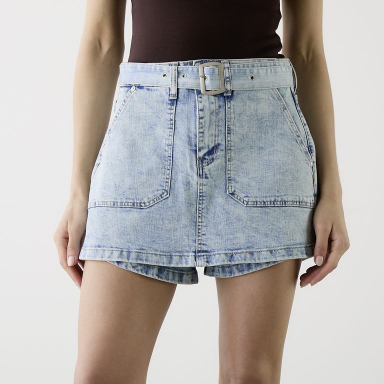 Short Denim Tiro Alto Mujer