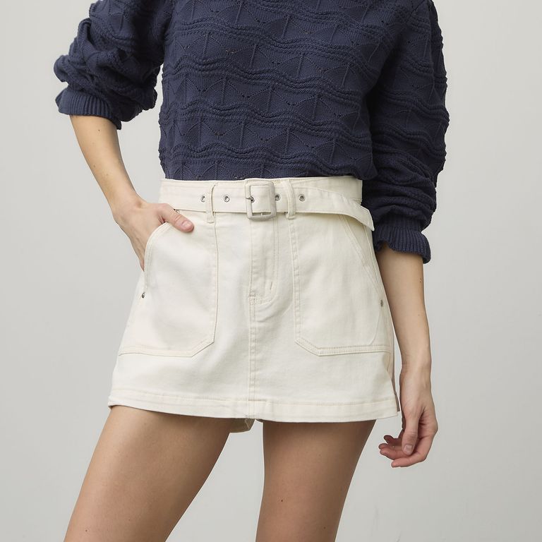 Short Denim Tiro Alto Mujer