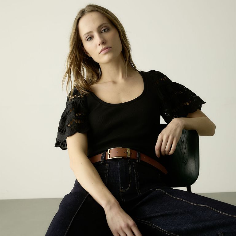 Blusa Manga Broderie Mujer